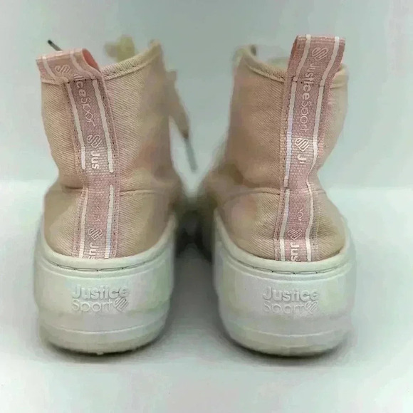 JUSTICE LITTLE GIRL & BIG GIRL HIGH TOP SNEAKERS SIZE 3 - Picture 6 of 7